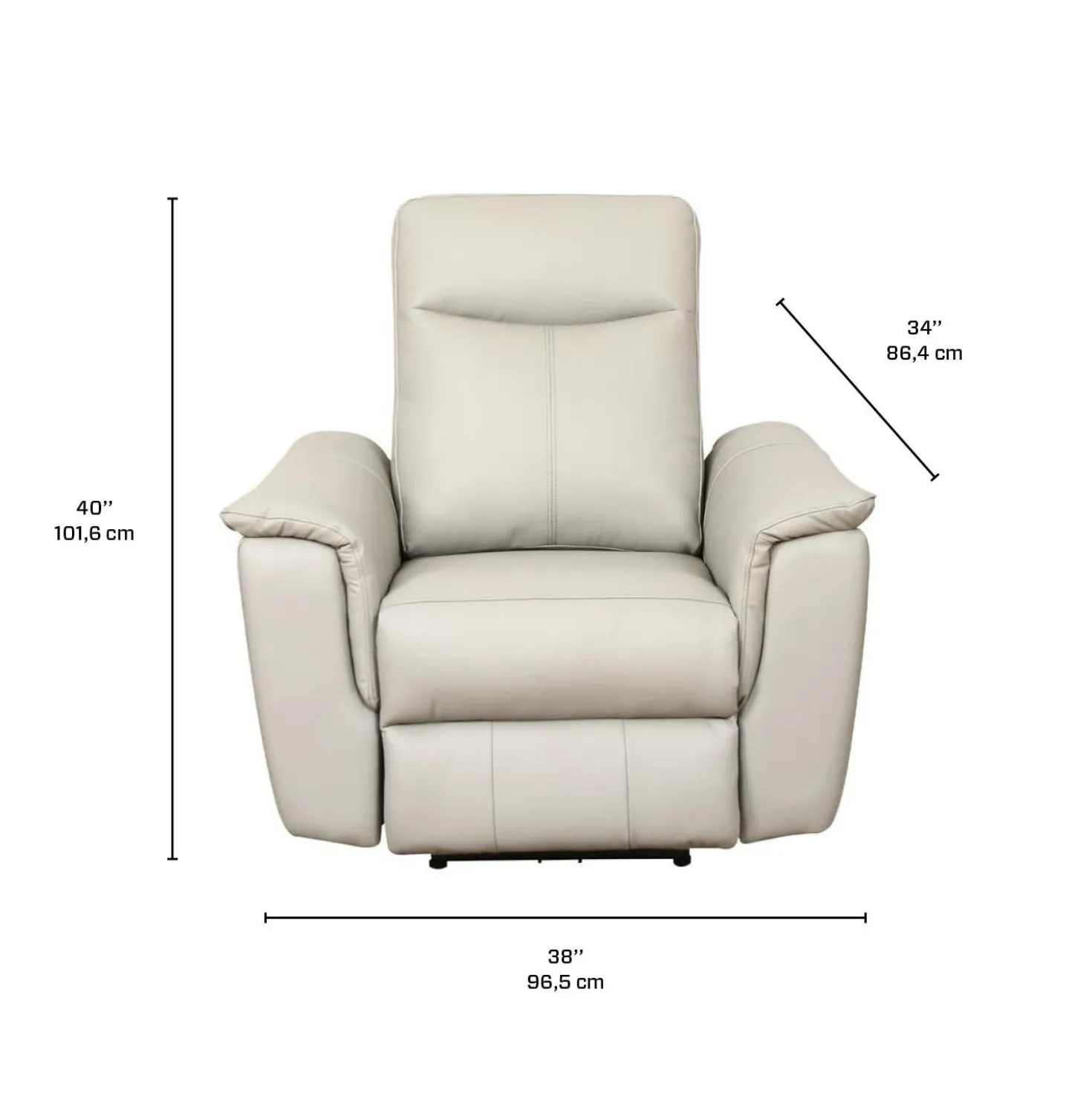 Fauteuil inclinable électrique en cuir véritable