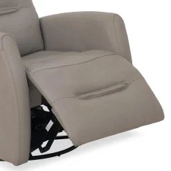 Fauteuil inclinable électrique en cuir véritable - gris
