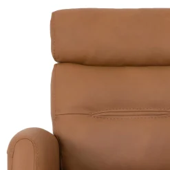 Fauteuil inclinable électrique en cuir véritable - tan