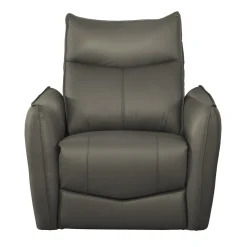 Fauteuil inclinable électrique en cuir véritable à 3 moteurs - appui-tête, repose-pieds et soutien lombaire