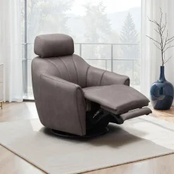 Fauteuil inclinable pivotant électrique avec système audio intégré - gris