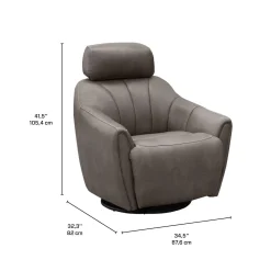 Fauteuil inclinable pivotant électrique avec système audio intégré - gris
