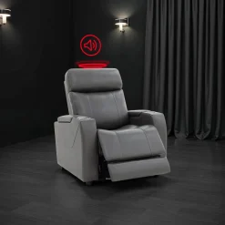 Fauteuil électrique inclinable et système audio intégré - gris