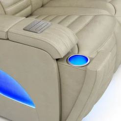 Fauteuil modulaire électrique inclinable avec massage, chaleur et porte-gobelets rétractables