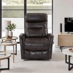 Fauteuil pivotant inclinable en cuir