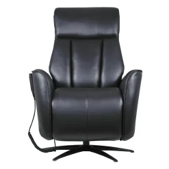 Fauteuil tout cuir électrique inclinable et pivotant 4 moteurs avec massage, haut-parleurs intégrés et lumières LED