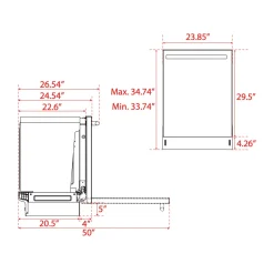 FORNO Lave-vaisselle Encastré Blanc 24