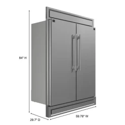 FORNO Réfrigérateur/Congélateur convertible 27,2 pi3 60 po Inox Côte à côte - FFFFD1722-60