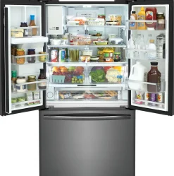 FRIGIDAIRE GALLERY Réfrigérateur 27,8 pi3 36 po Inox noir Congélateur en bas, Portes françaises - GRFS2853AD
