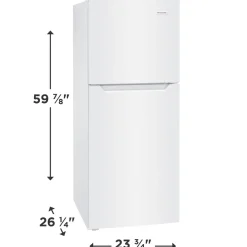 FRIGIDAIRE Réfrigérateur 10,1 pi3 24 po Blanc Congélateur en haut - FFET1022UW