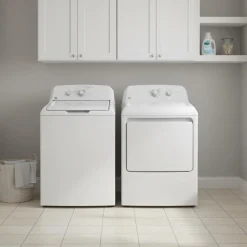 GE Ensemble laveuse sécheuse, Blanc, Chargement par le haut
