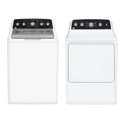 GE Ensemble laveuse sécheuse, BLANC, Chargement par le haut