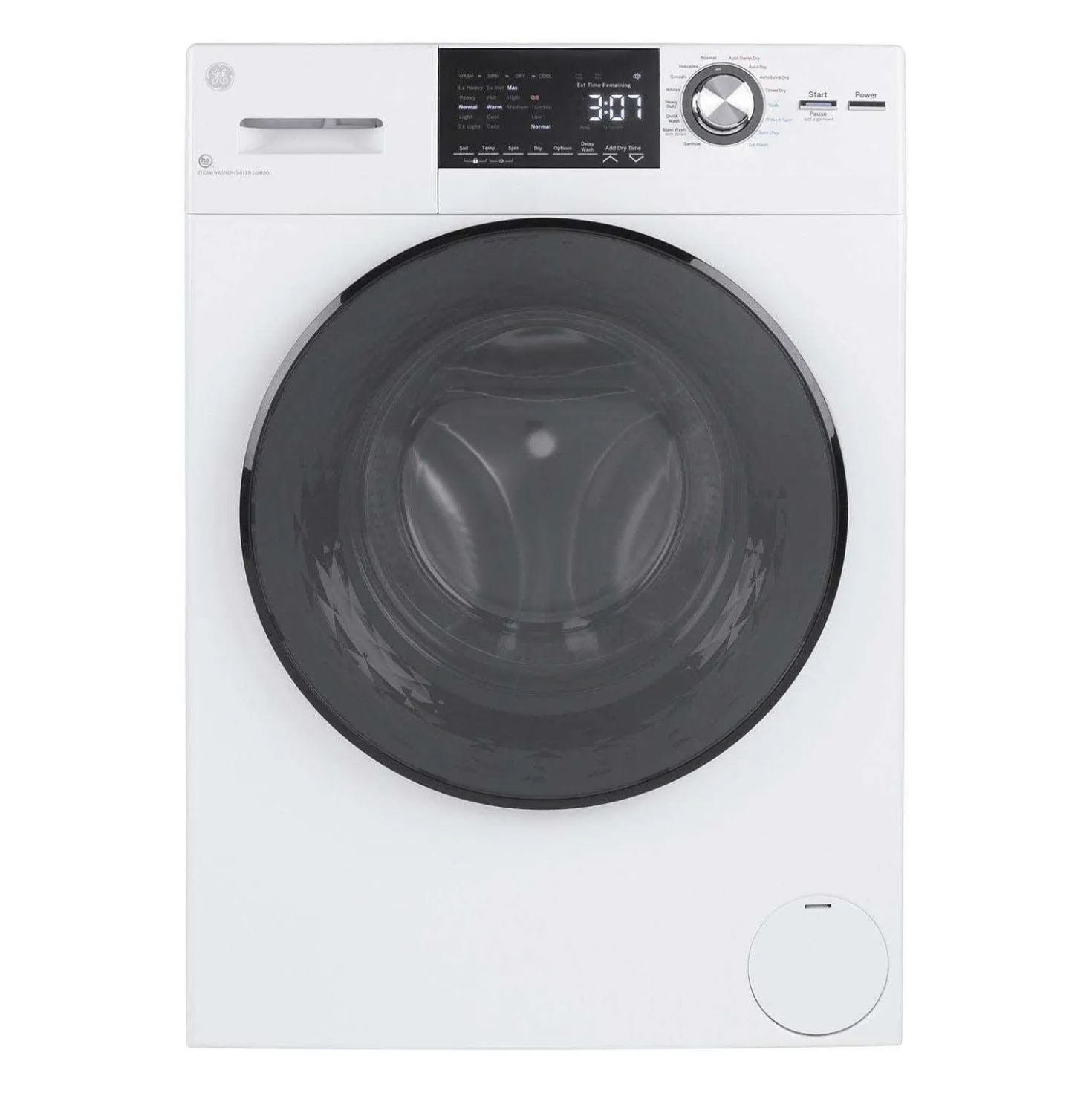 GE Laveuse sécheuse 2 en 1, Blanc, 24'', Chargement frontal - GFQ14ESSNWW