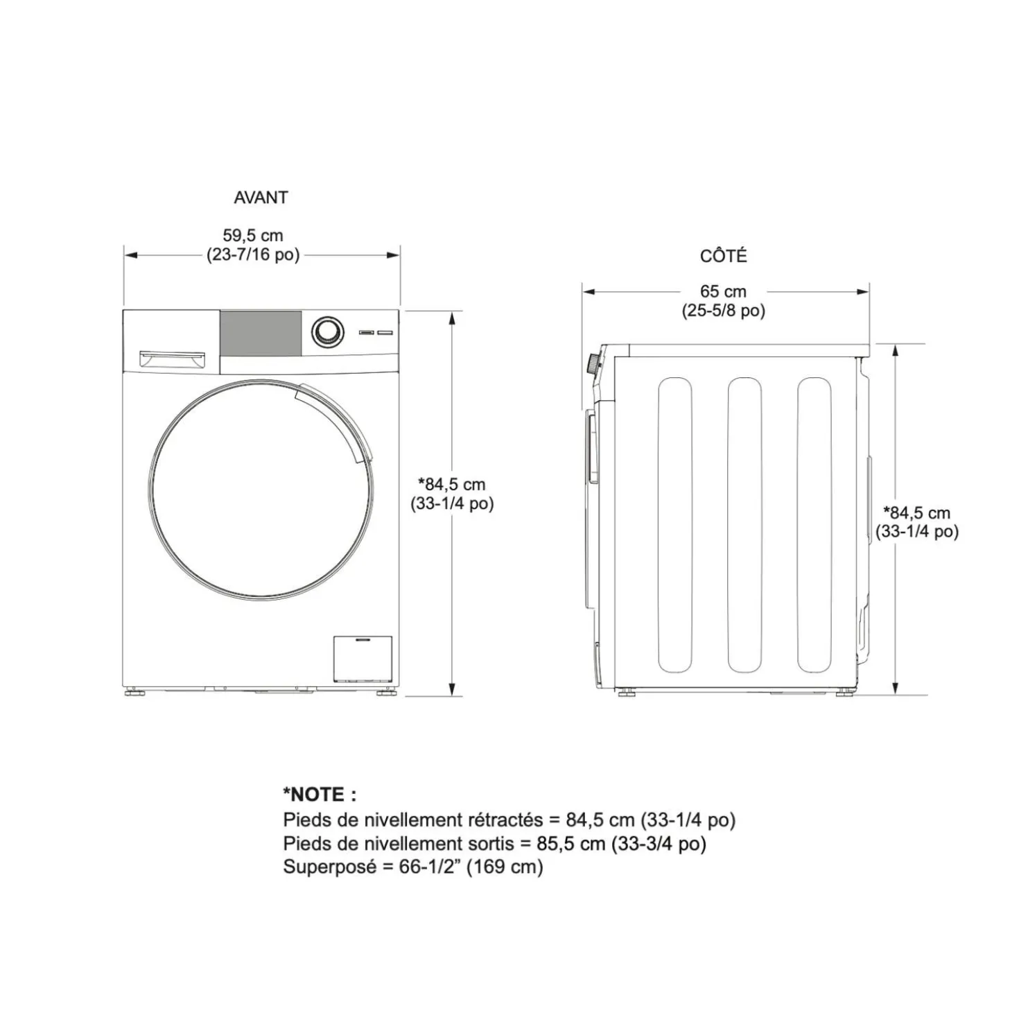 GE Laveuse sécheuse 2 en 1, Blanc, 24'', Chargement frontal - GFQ14ESSNWW