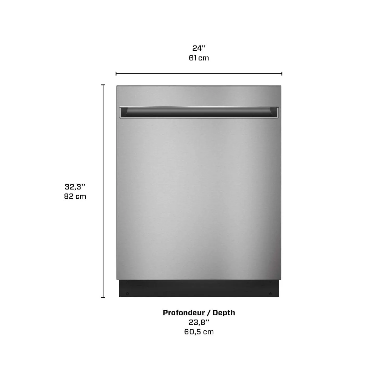 GE Lave-vaisselle Encastré Acier inoxydable 24" 51dB - GDT225SSLSS