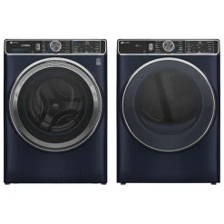 GE Profile Ensemble laveuse sécheuse, Bleu saphire, Chargement frontal