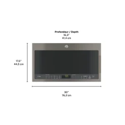 GE Profile Micro-ondes/hotte 2,1 pi3, Ardoise, 30