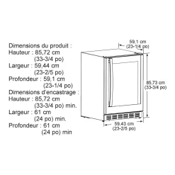 GE Profile Refroidisseur à vin Acier inoxydable 23.5