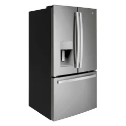 GE Réfrigérateur 25,6 pi3 36 po Acier inoxydable Congélateur en bas, Portes françaises - GFE26JYMFS