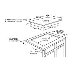 GE Table de cuisson Vitrocéramique Inox 30