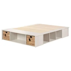 Grand lit avec paniers de rangement (60") - South Shore