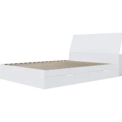 Grand lit avec rangement 2 tiroirs et tête de lit (60") - Nexera
