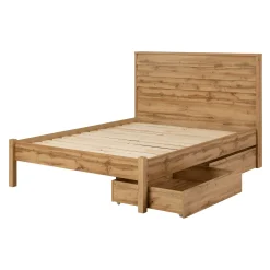 Grand lit avec rangement 2 tiroirs et tête de lit (60