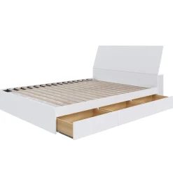 Grand lit avec rangement 3 tiroirs et tête de lit (60