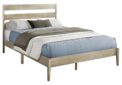 Grand lit en bois massif avec tête de lit (60