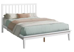 Grand lit en bois massif avec tête de lit (60
