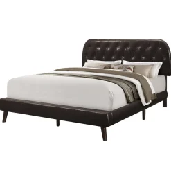 Grand lit en cuir synthétique avec tête de lit (60