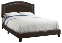 Grand lit en cuir synthétique avec tête de lit (60