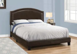 Grand lit en cuir synthétique avec tête de lit (60