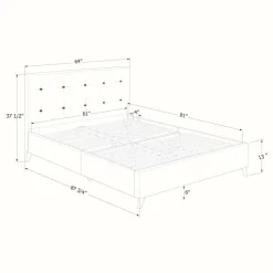 Grand lit en tissu avec tête de lit (60