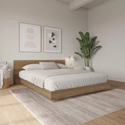 Grand lit plateforme avec tête de lit (60