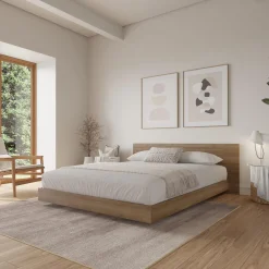 Grand lit plateforme avec tête de lit (60