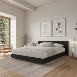 Grand lit plateforme avec tête de lit (60") - Nexera