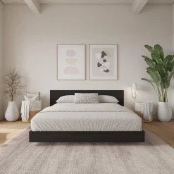 Grand lit plateforme avec tête de lit (60
