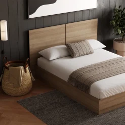 Grand lit plateforme avec tête de lit (60