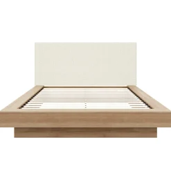 Grand lit plateforme en tissu avec tête de lit (60") - Nexera