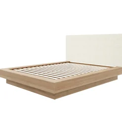 Grand lit plateforme en tissu avec tête de lit (60