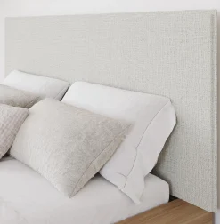 Grand lit plateforme en tissu avec tête de lit (60