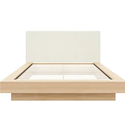 Grand lit plateforme en tissu avec tête de lit (60") - Nexera