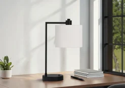 Lampe de table 19"H en métal avec ports usb