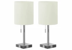 lampe de table 17"H en métal avec ports usb (bte de 2)