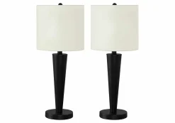 lampe de table 24"H en métal avec ports usb (bte de 2)