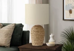 Lampe de table 17"H en rotin