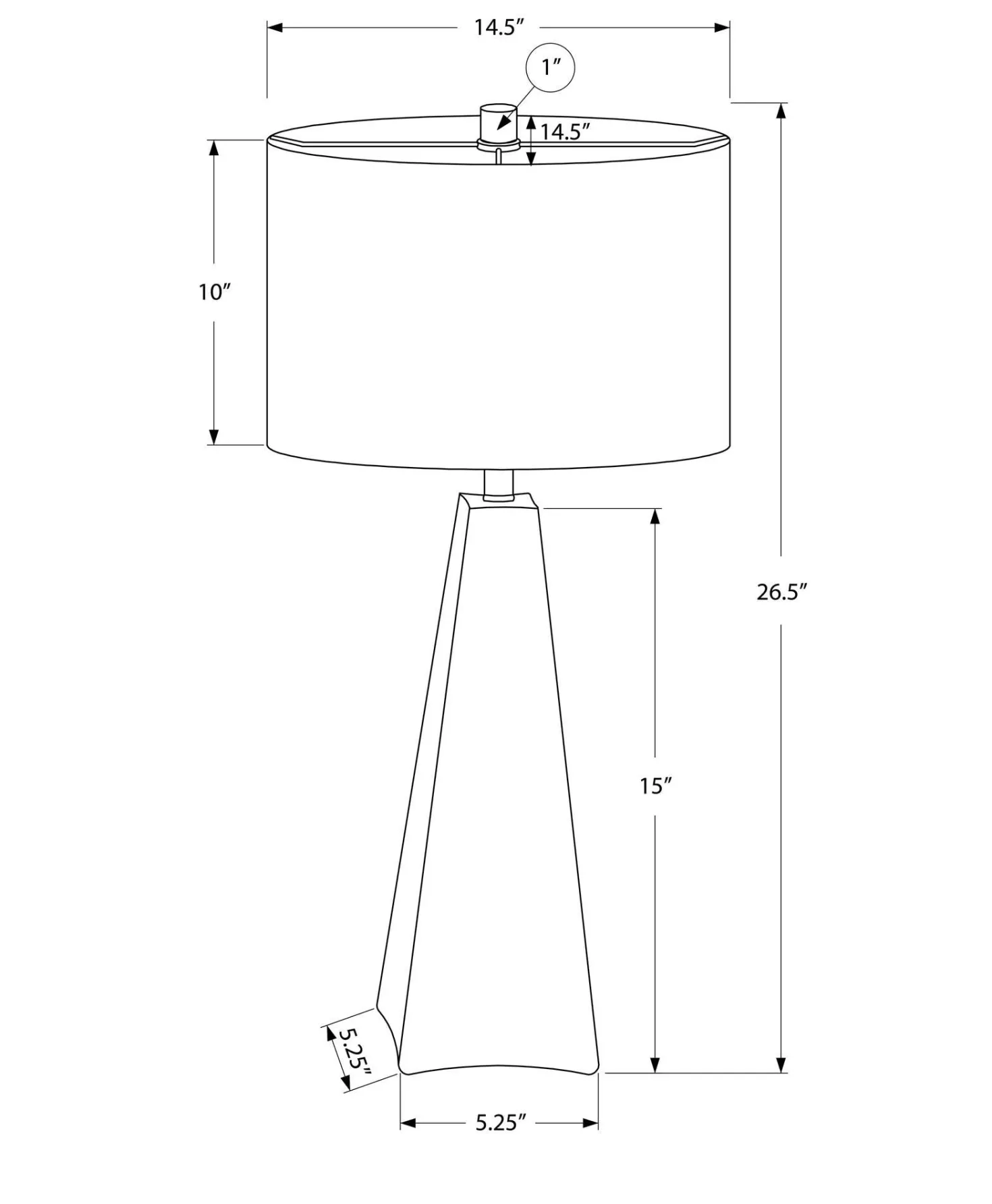 Lampe de table 27"H en résine