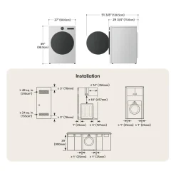 LG ENS Buanderie 4 morceaux, Inox noir