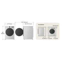 LG Ensemble laveuse sécheuse, Acier graphite, Chargement frontal